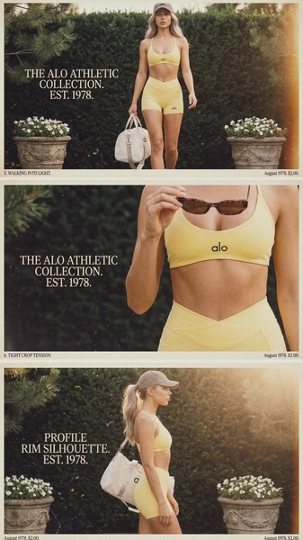 activewear set, sports bra, athletic shorts, workout outfit, gym wear, athletic apparel, new arrival, brand awareness, editorial, lifestyle, warm, luxurious, yellow, green, neutral